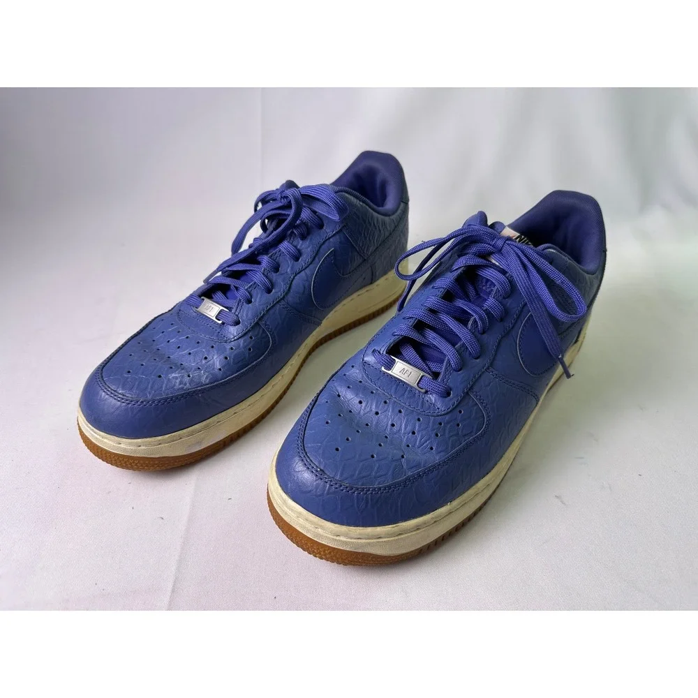 Nike Air Force 1 Low Purple Crocodile Embossed Leather Sneakers‎ Men's Size 12